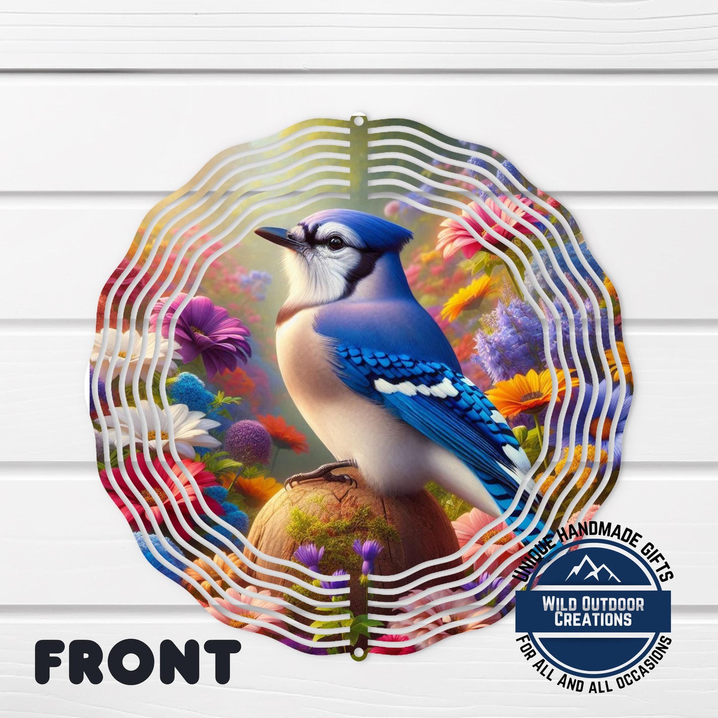Blue Jay Wind Spinner – 10 Inch Outdoor Wind Spinner with 360 Swivel Hook