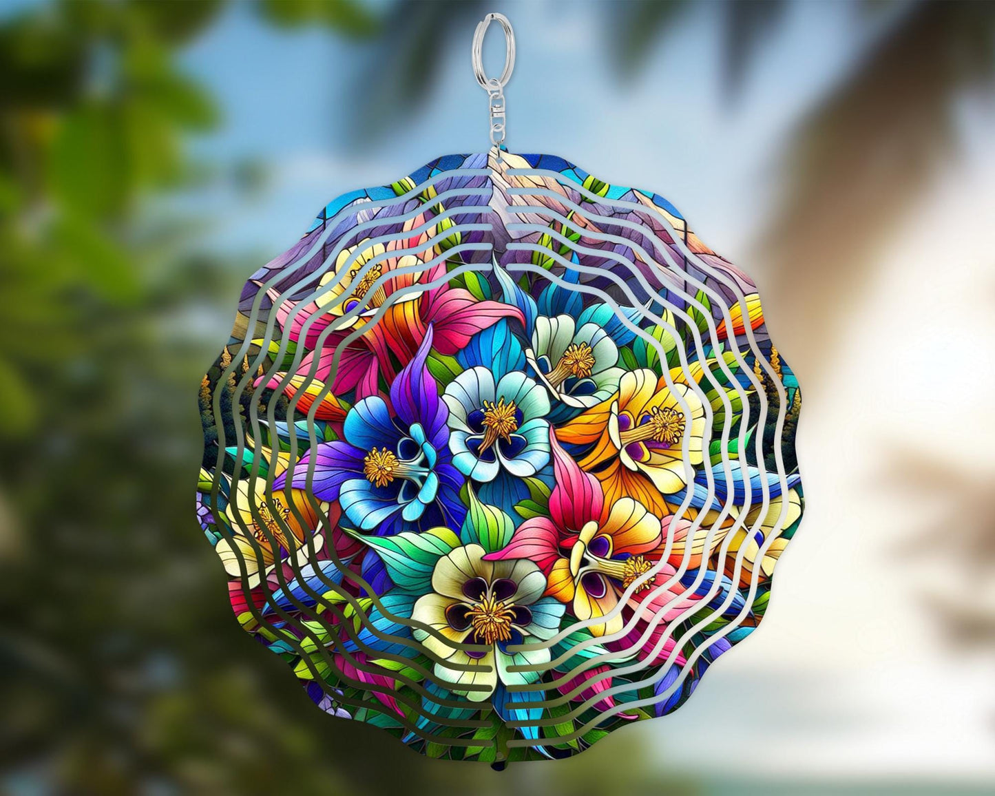 Columbine Flower Wind Spinner - Vibrant Garden Art with Spinning Motion