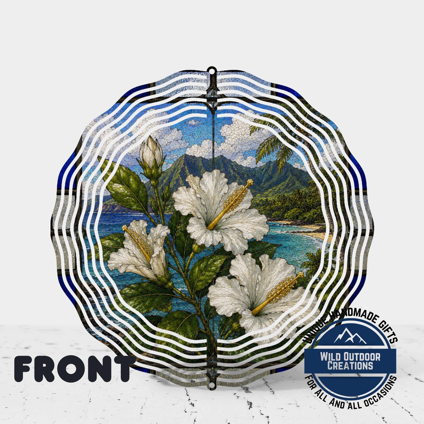 Hibiscus Wind Spinner – Aluminum Garden Decor | Hawaii State Flower Tropical Art