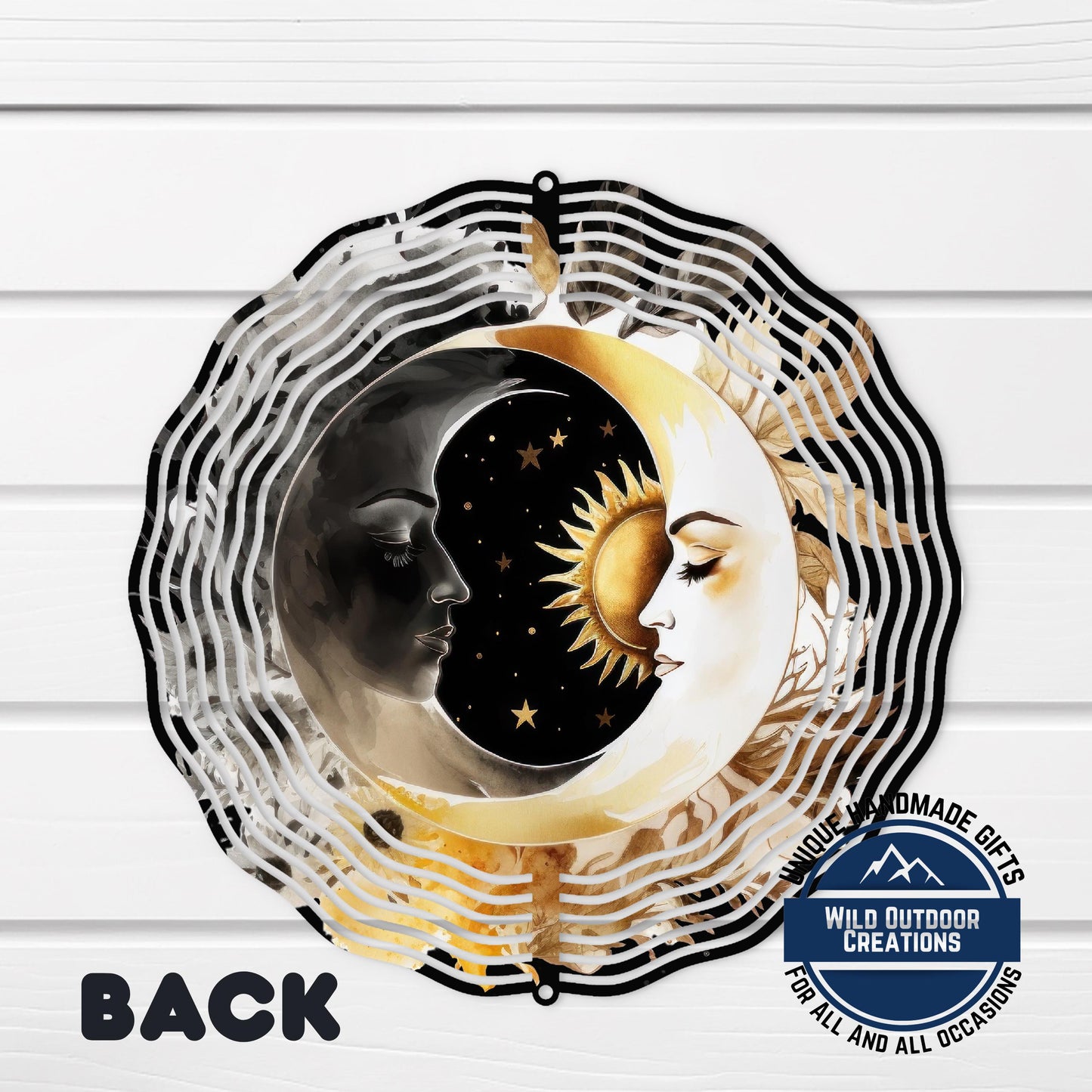 Sun Moon Wind Spinner – Aluminum Double-Sided Celestial Garden Decor Gift