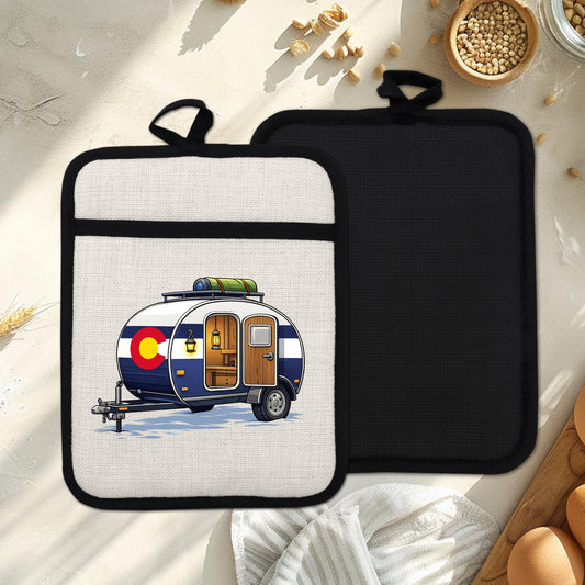 Pot Holder Oven Mitt - Heat Resistant Silicone Trivet | Colorado Camper Gift