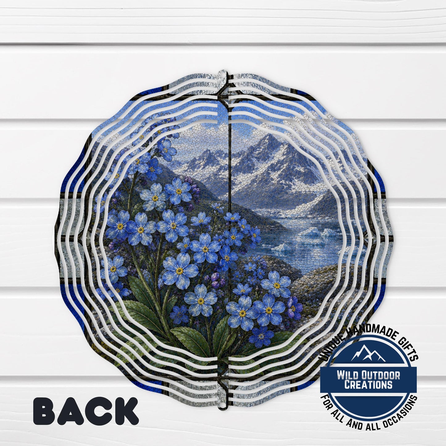 Forget Me Not Wind Spinner – Alaska Garden Decor | Aluminum Outdoor Spinner