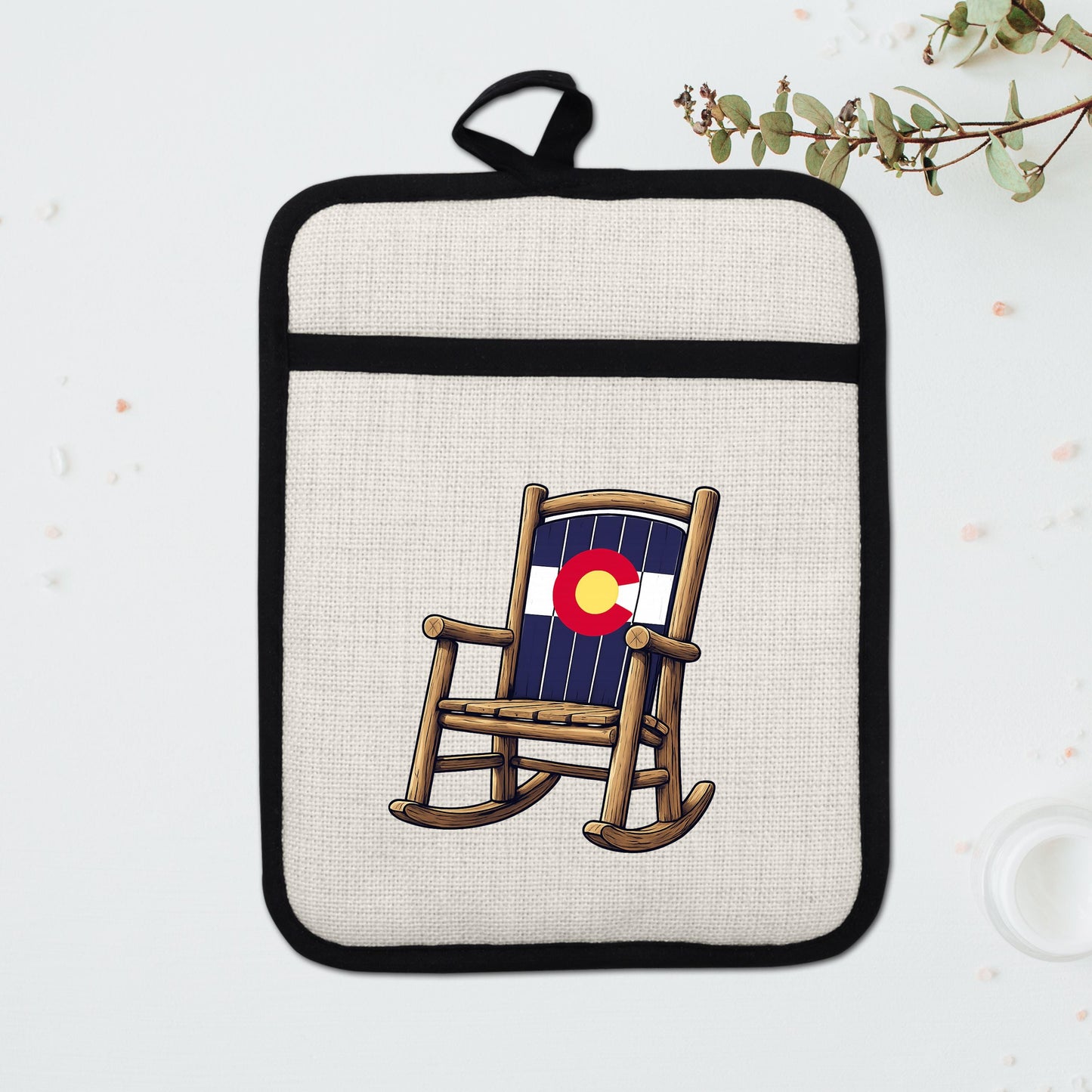 Colorado Kitchen Pot Holder - Silicone Trivet, Rustic Farmhouse Style Heat Resistant