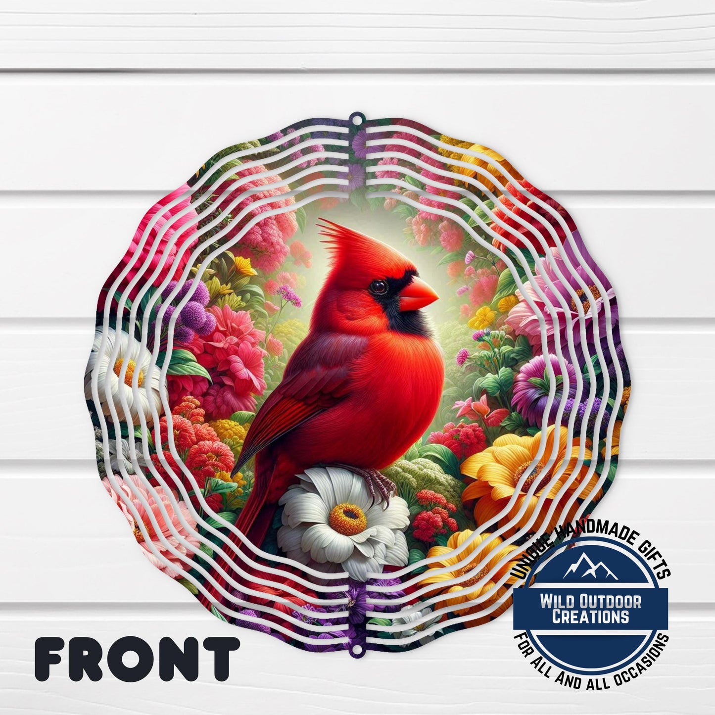 Cardinal Wind Spinner – 10 Inch Outdoor Garden Decor with Vibrant Red Bird & 360 Swivel Hook