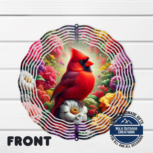 Cardinal Wind Spinner – 10 Inch Outdoor Garden Decor with Vibrant Red Bird & 360 Swivel Hook