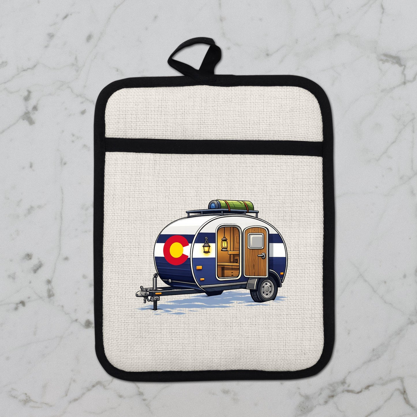 Pot Holder Oven Mitt - Heat Resistant Silicone Trivet | Colorado Camper Gift