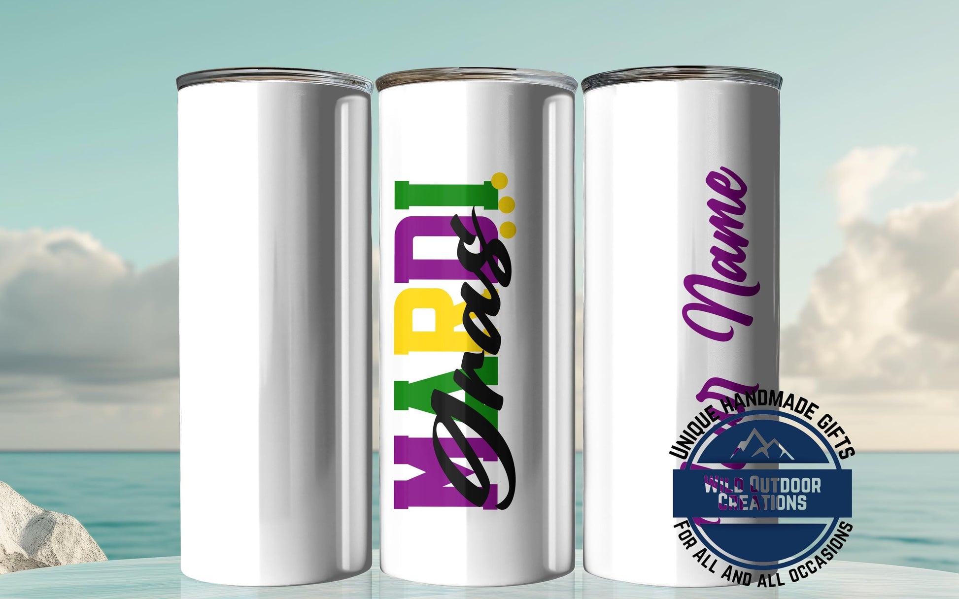 Glow-in-the-Dark Tumbler - Custom Name Skinny Steel Cup | 20oz or 30oz Double Wall - lifestyle view