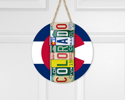 Colorado License Plate Door Hanger, Unique Gifts for Colorado Lover, Housewarming Gift, New Home Apartment Gift, Whimsical Decor, Front Door