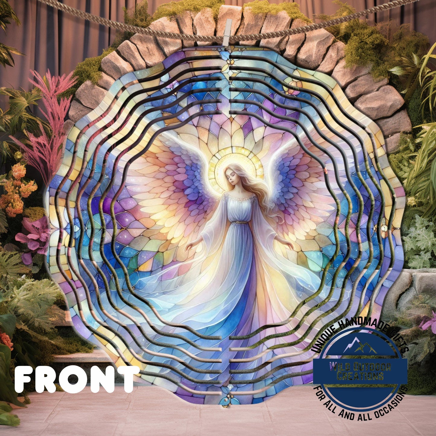 Angel Wind Spinner – 10 Inch Pastel Aluminum Garden Decor with 360° Swivel