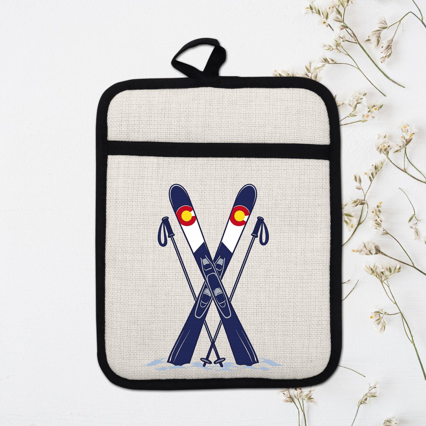 Ski Oven Mitt – Heat Resistant Silicone Pot Holder With Loop | Colorado Kitchen Decor