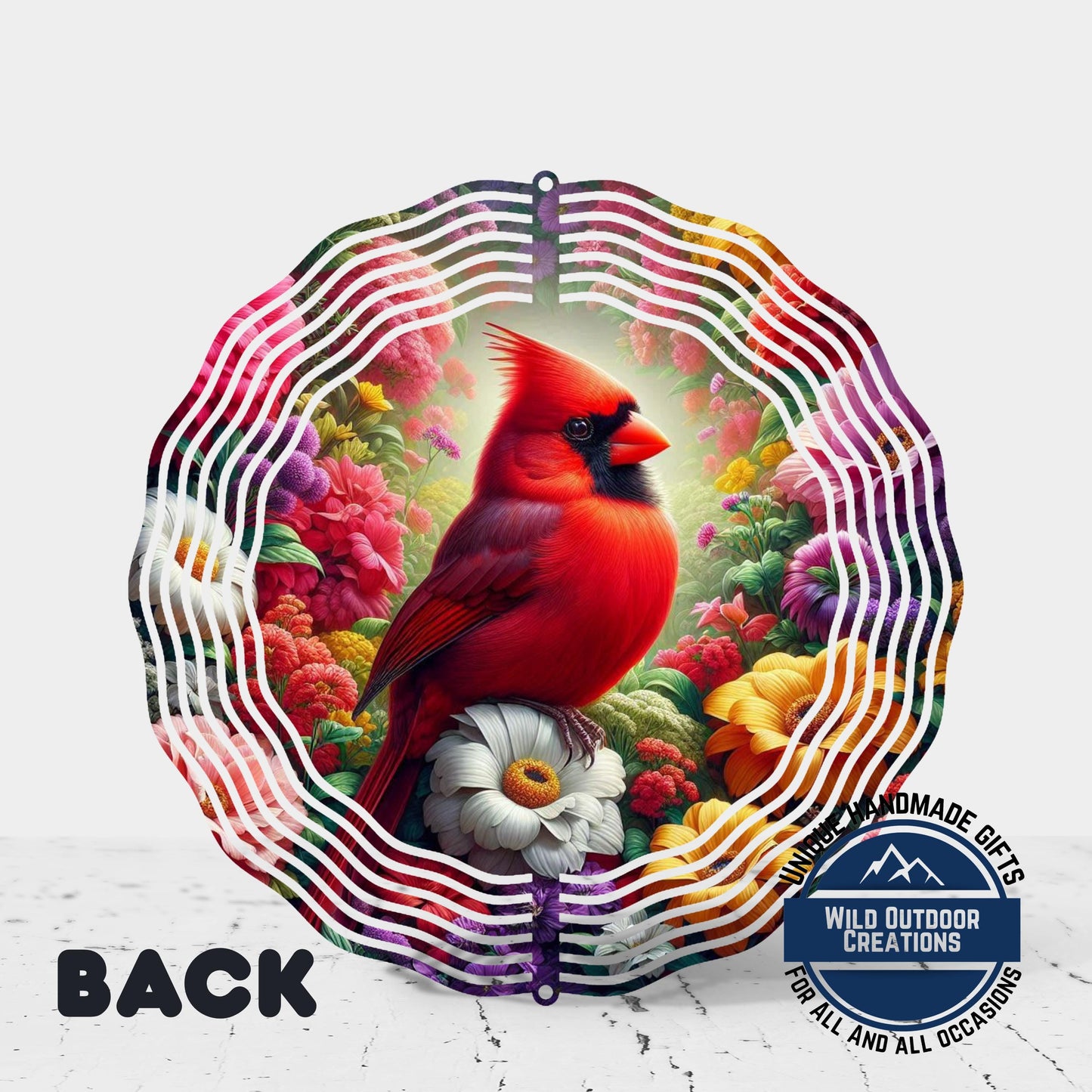 Cardinal Wind Spinner – 10 Inch Outdoor Garden Decor with Vibrant Red Bird & 360 Swivel Hook