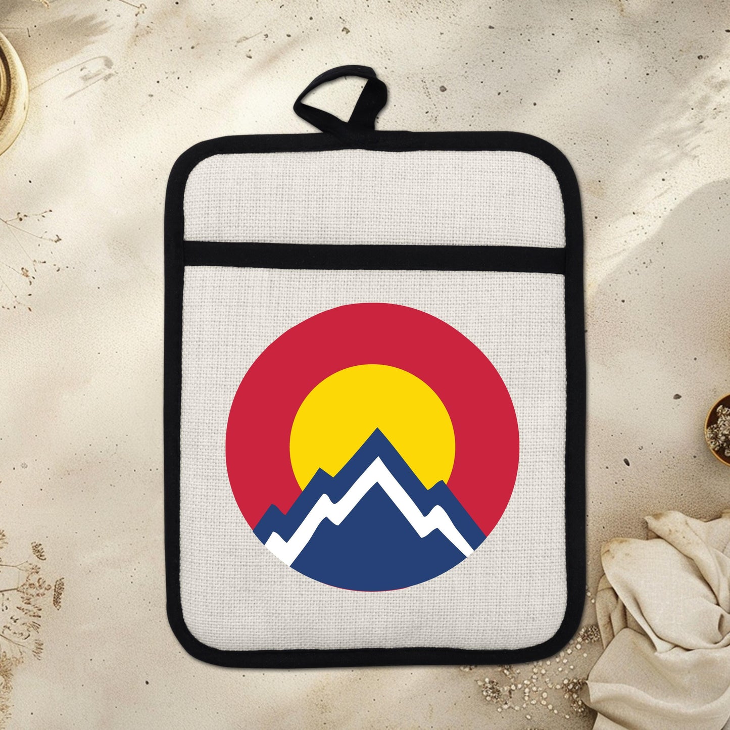 Colorado Pot Holder | Silicone Pocket Oven Mitt With Heat Resistant Trivet