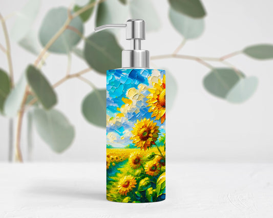 Stainless Steel Soap Pump Dispenser for 18oz Sunflower Lotion - Stylish Bathroom  Kitchen Decor Gift for Teachers Moms and Hostesses