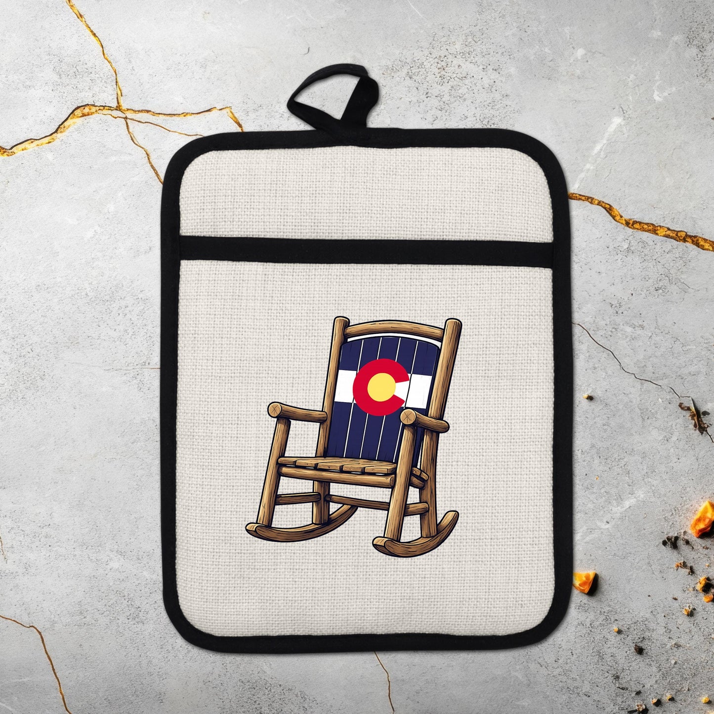 Colorado Kitchen Pot Holder - Silicone Trivet, Rustic Farmhouse Style Heat Resistant