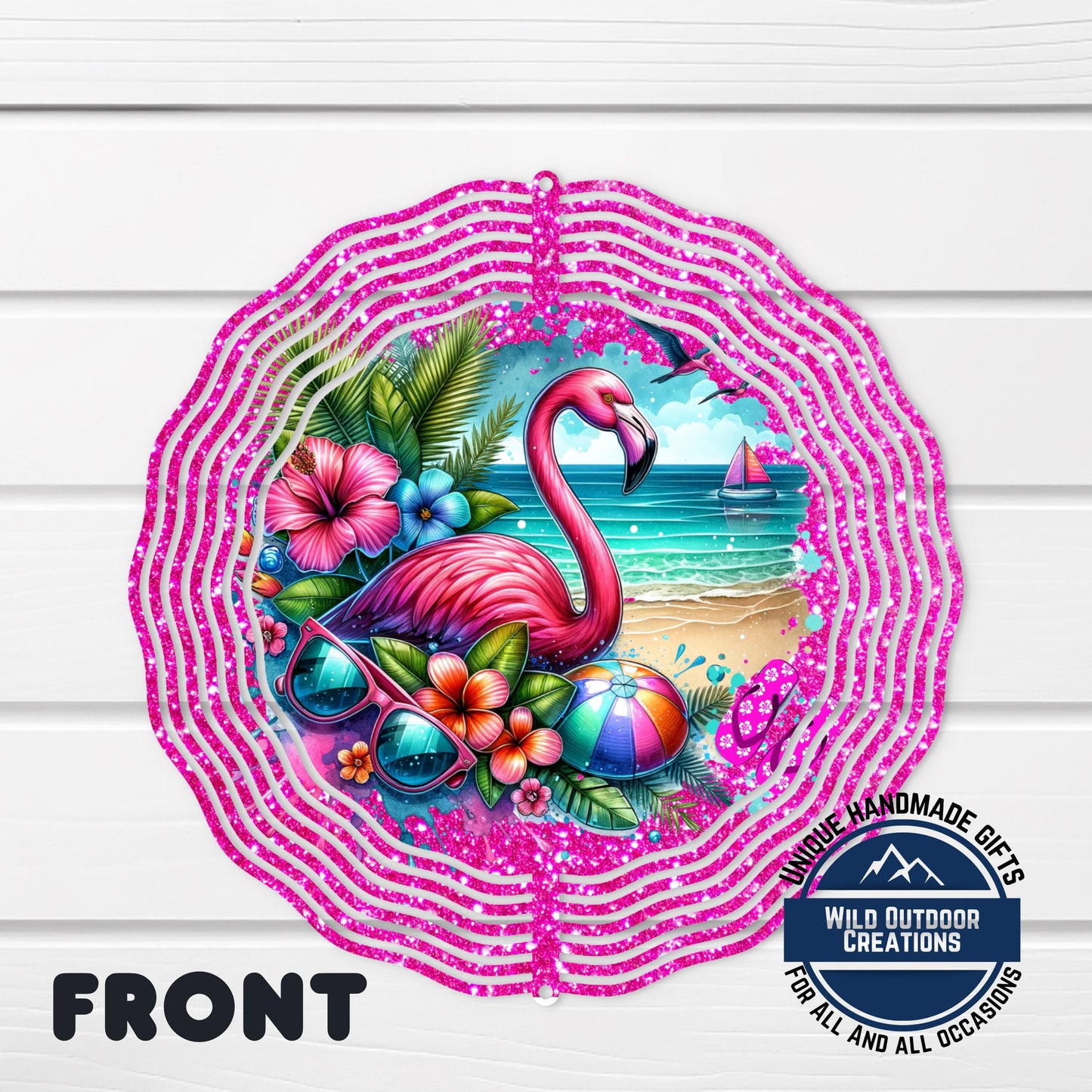 Flamingo Wind Spinner - Double Sided Aluminum Outdoor Garden Art with 360° Swivel