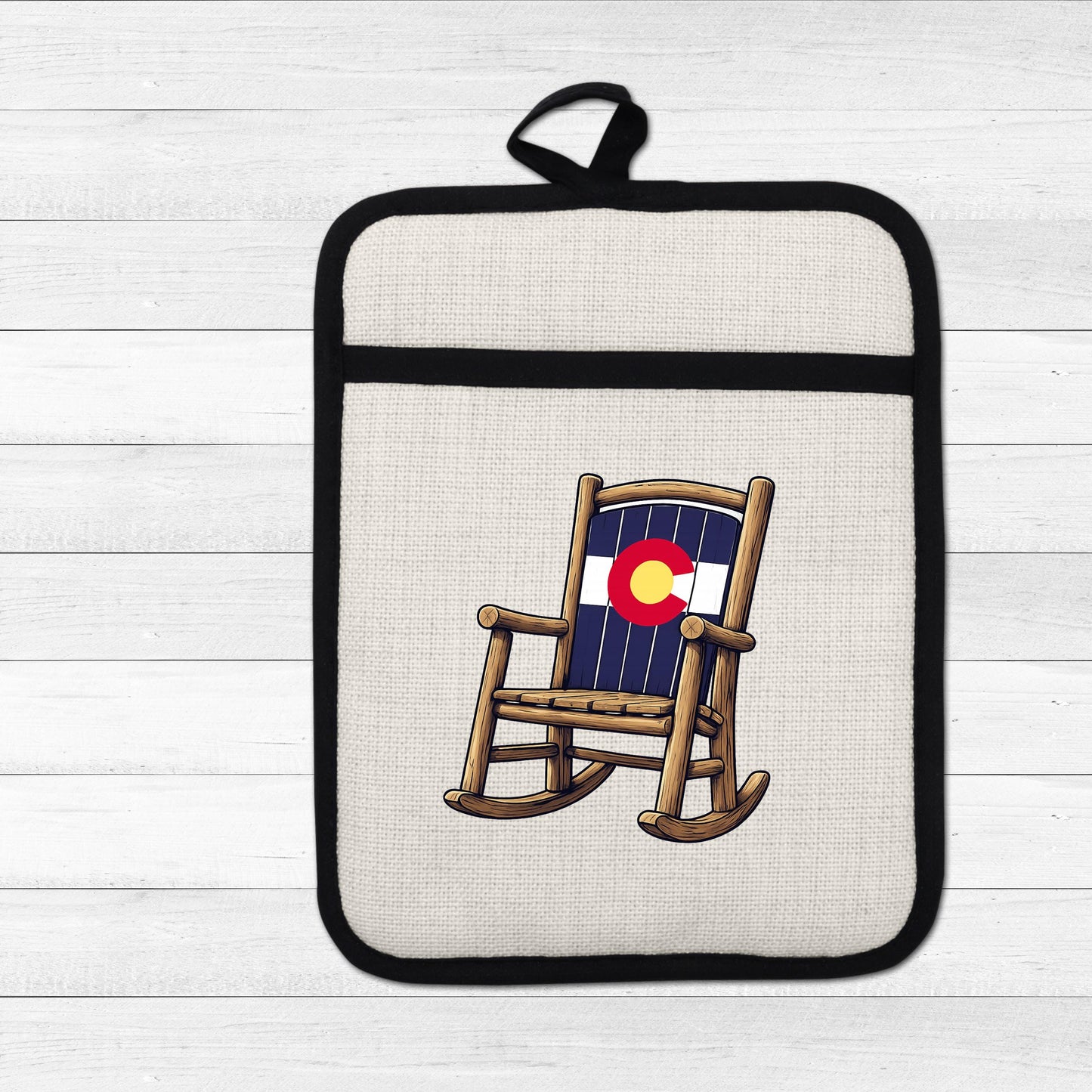 Colorado Kitchen Pot Holder - Silicone Trivet, Rustic Farmhouse Style Heat Resistant