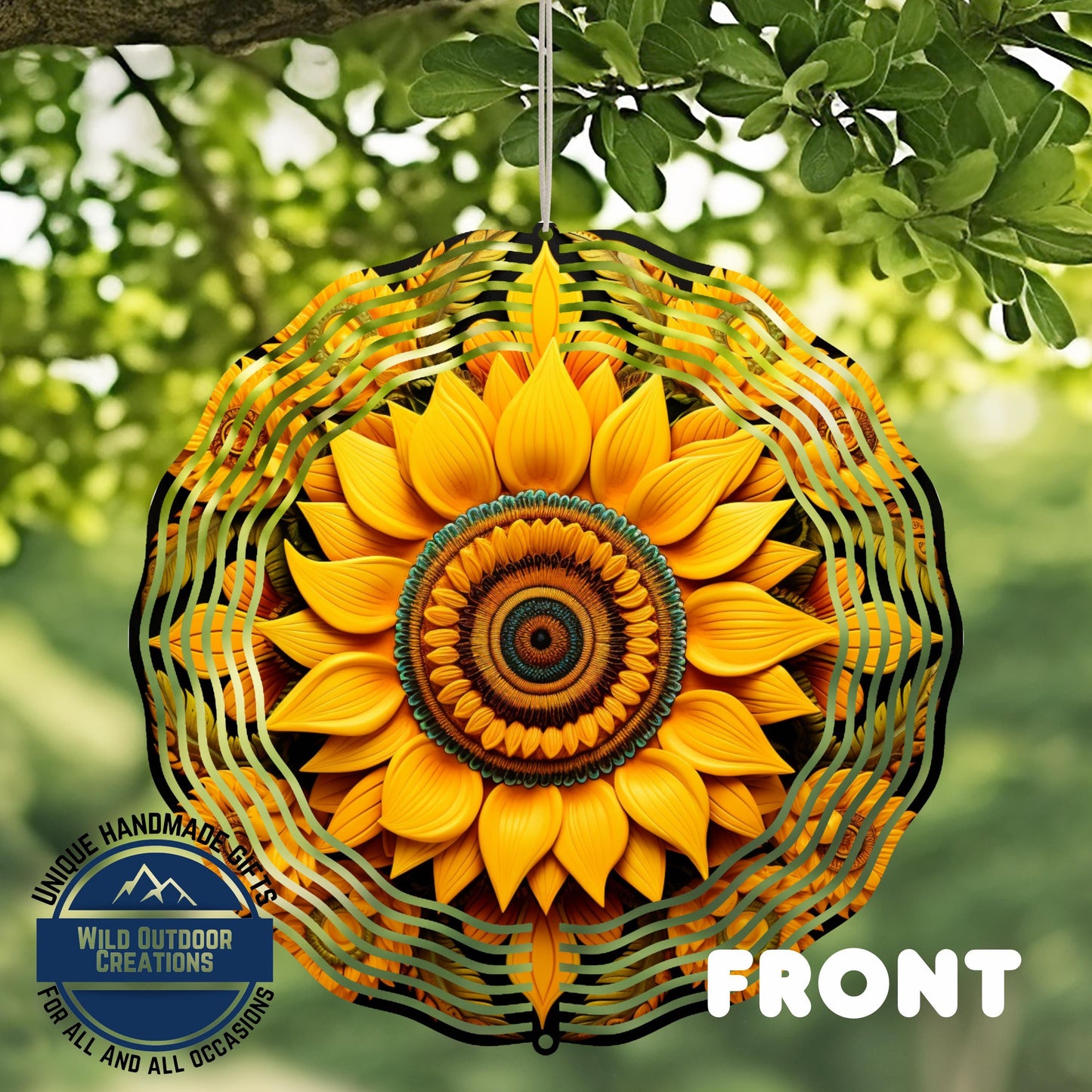 Sunflower Wind Spinner - 10 Inch Vibrant Floral Garden Art with 360° Swivel