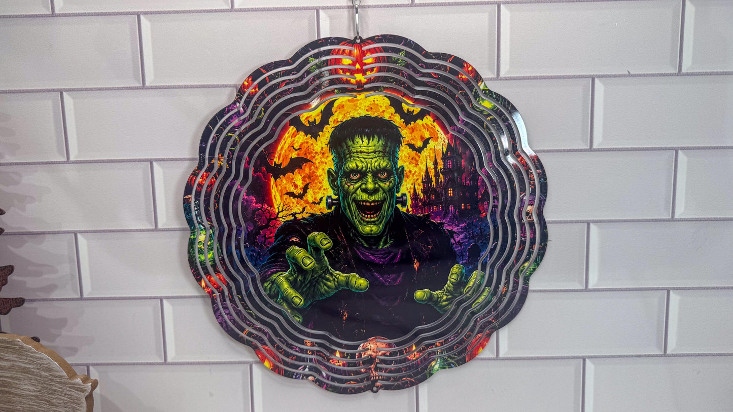 Monster Wind Spinner, 10 Inch Halloween Porch Décor | 360 Swivel | Indoor Outdoor Display