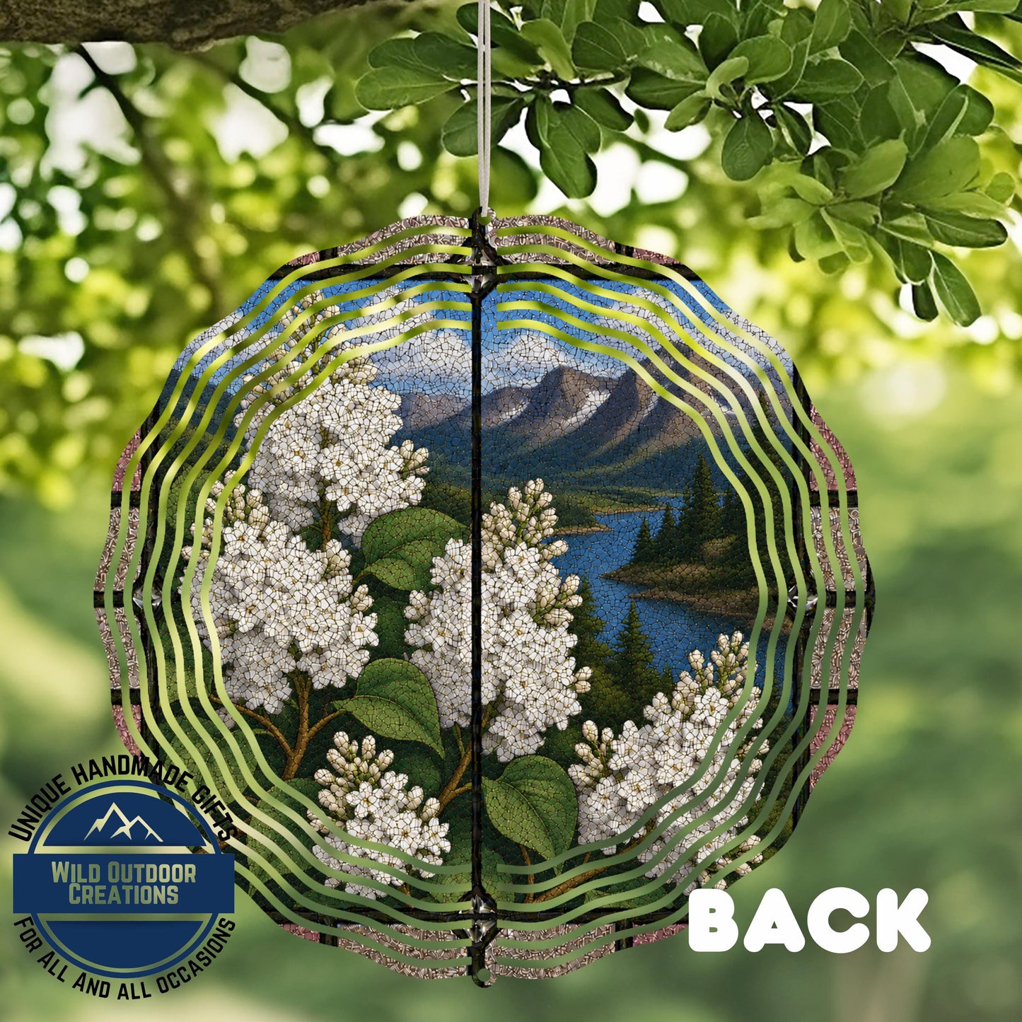 Wind Spinner Garden Decor - Aluminum Connecticut State Flower Laurel Outdoor Art