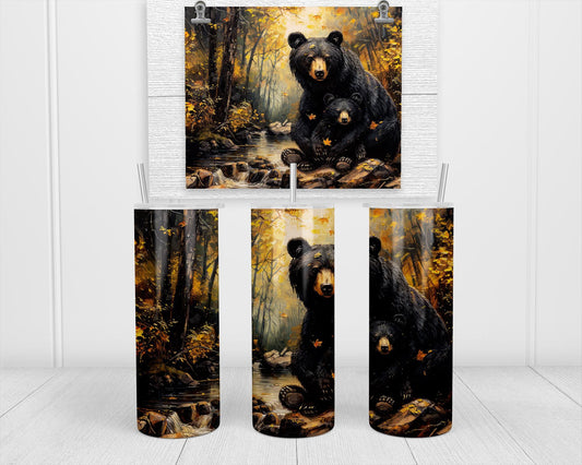 Rustic Black Bear Tumbler - Ideal Travel Cup for Wildlife Lovers  Autumn Adventures