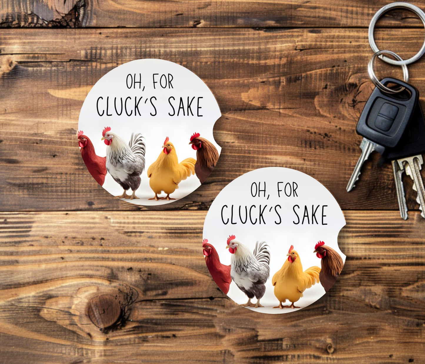 Funny Chicken Car Coaster - Absorbent Sandstone Cup Mat for Vehicles