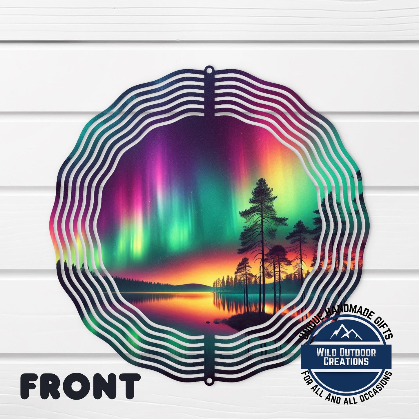 Aurora Borealis Wind Spinner - Double Sided Aluminum Garden Decor with 360 Degree Swivel