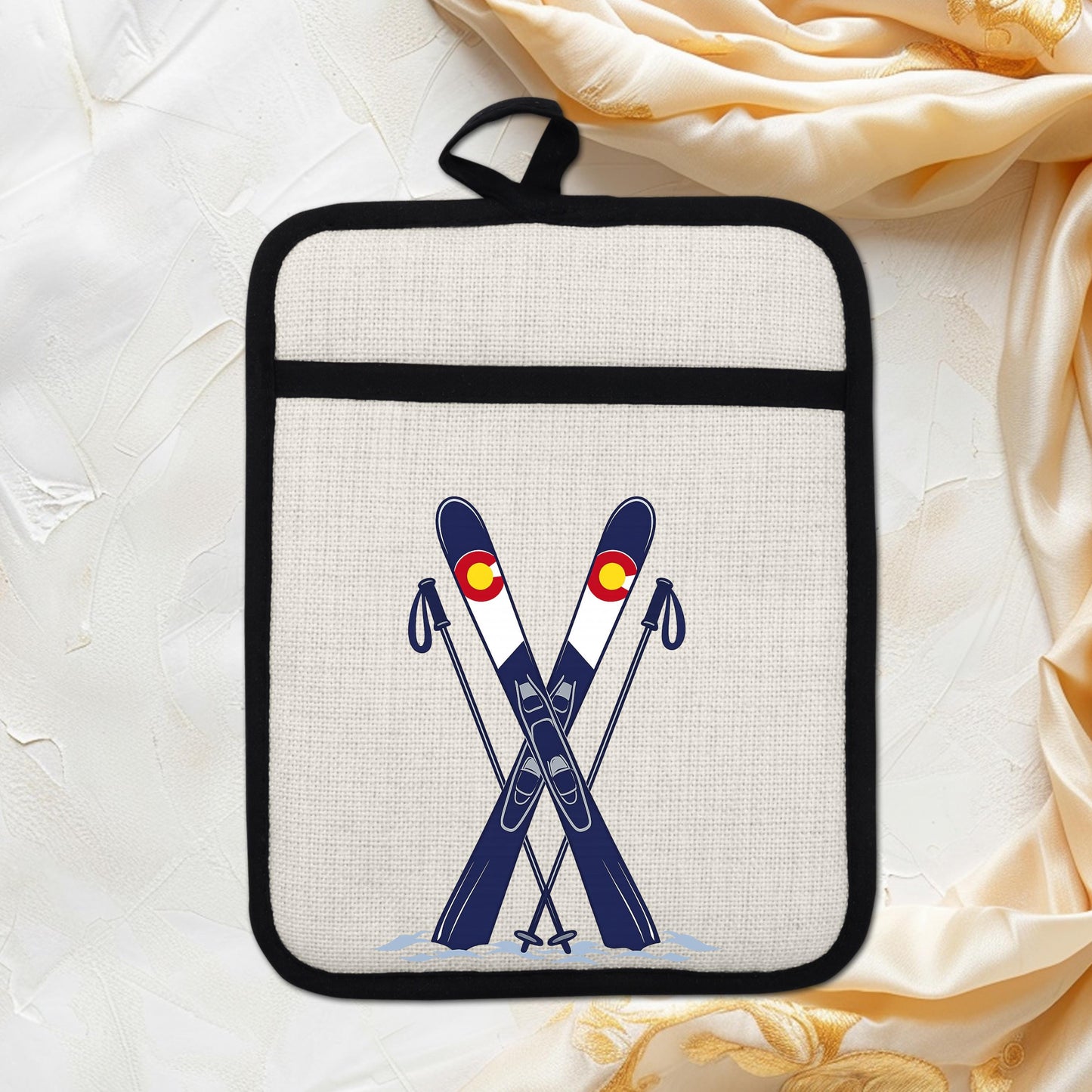 Ski Oven Mitt – Heat Resistant Silicone Pot Holder With Loop | Colorado Kitchen Decor