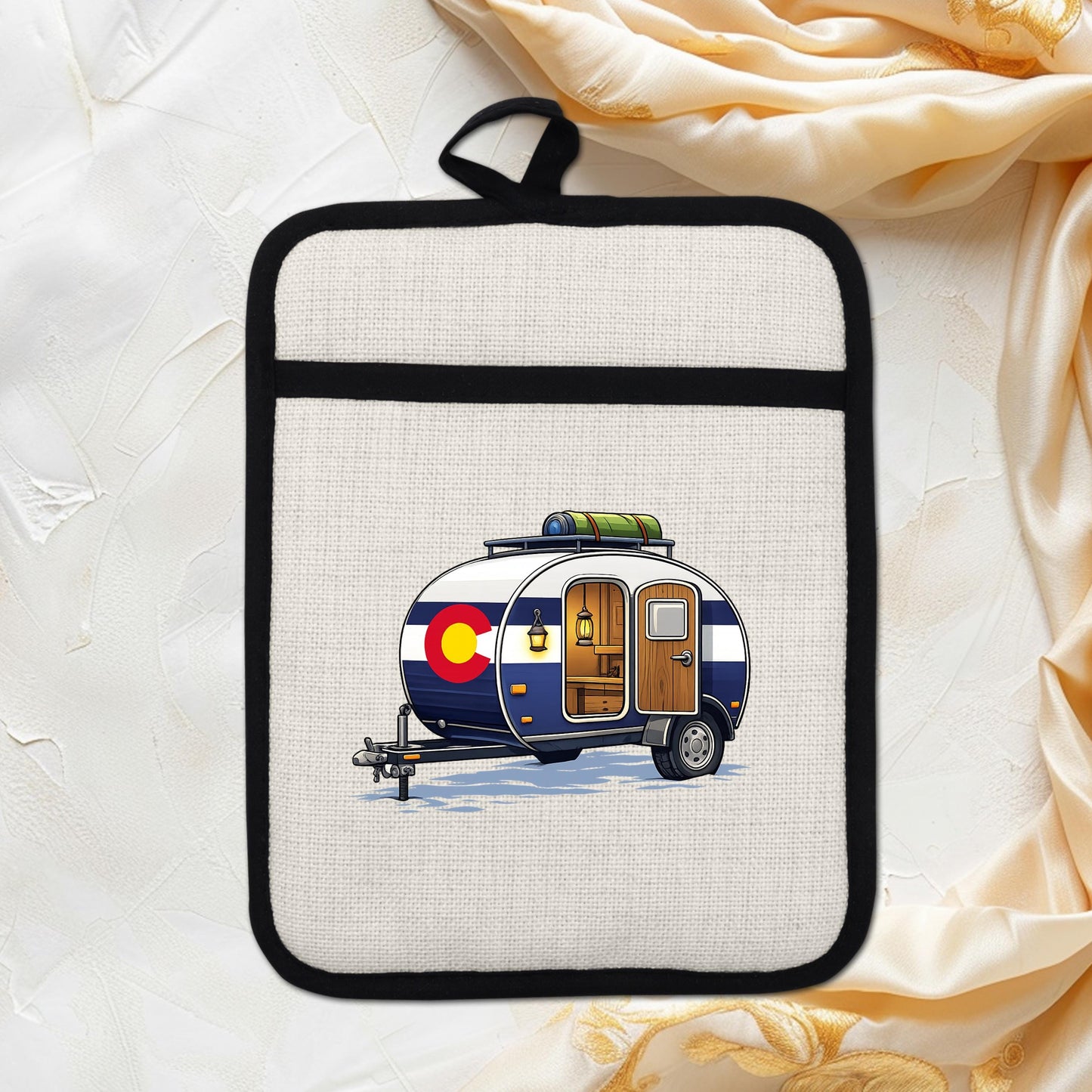 Pot Holder Oven Mitt - Heat Resistant Silicone Trivet | Colorado Camper Gift