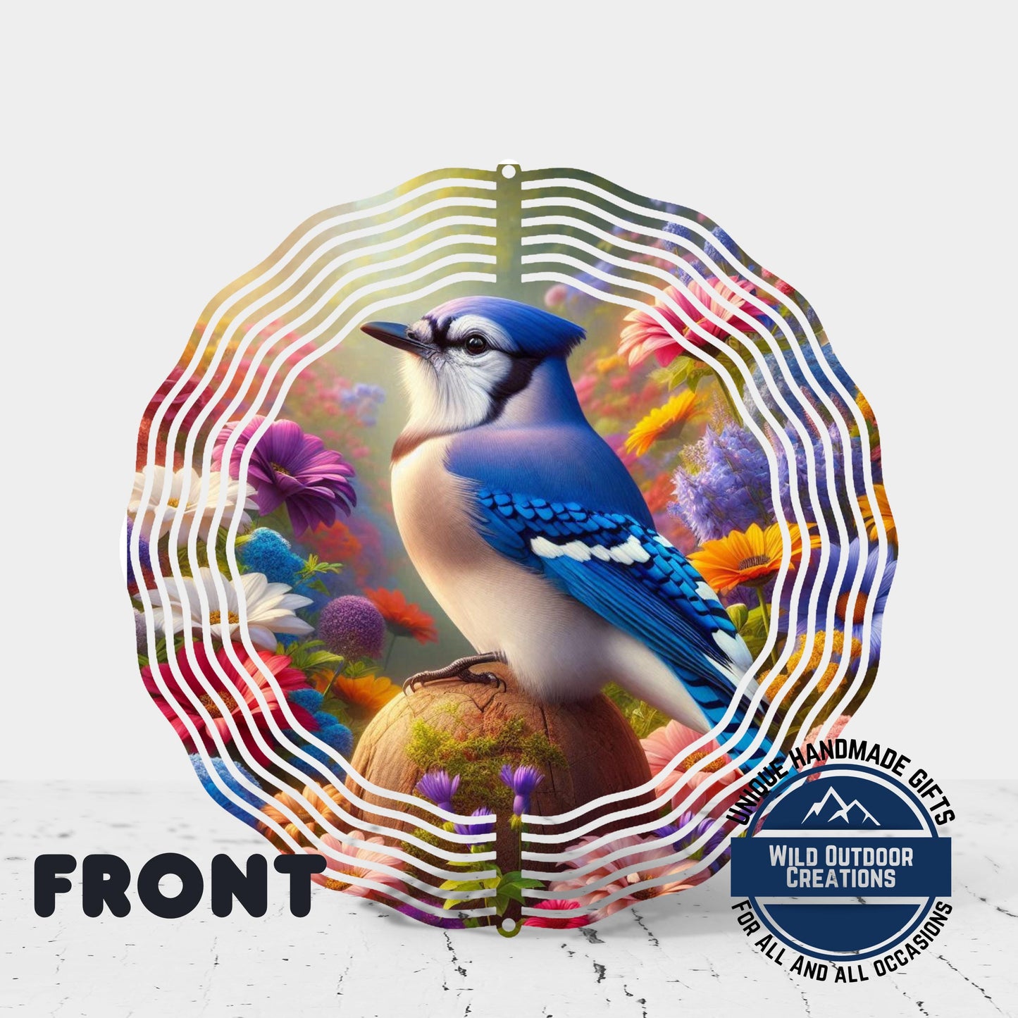 Blue Jay Wind Spinner – 10 Inch Outdoor Wind Spinner with 360 Swivel Hook