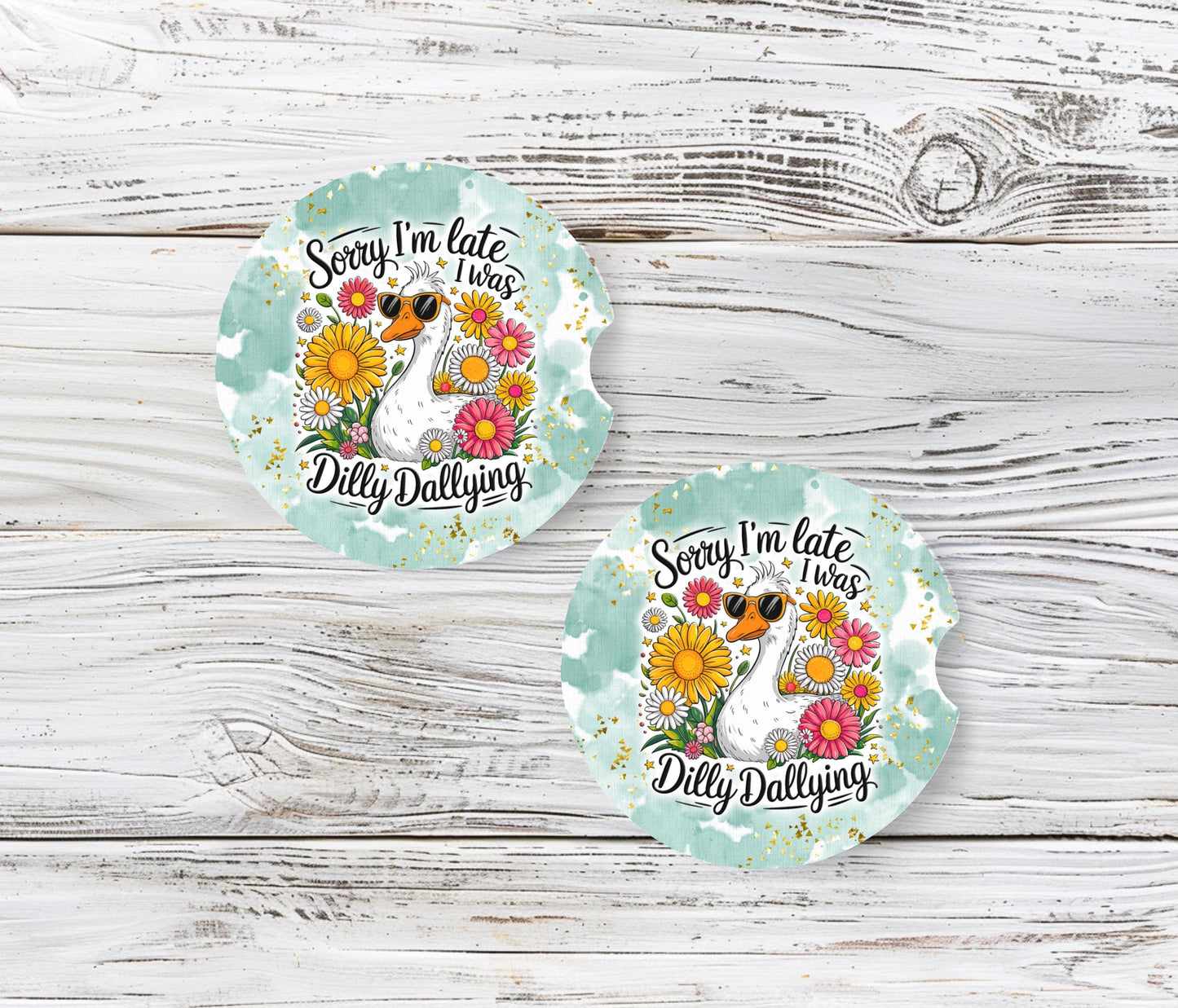 Funny Goose Sandstone Car Coaster - Unique Car Accessory  Perfect Stocking Stuffer