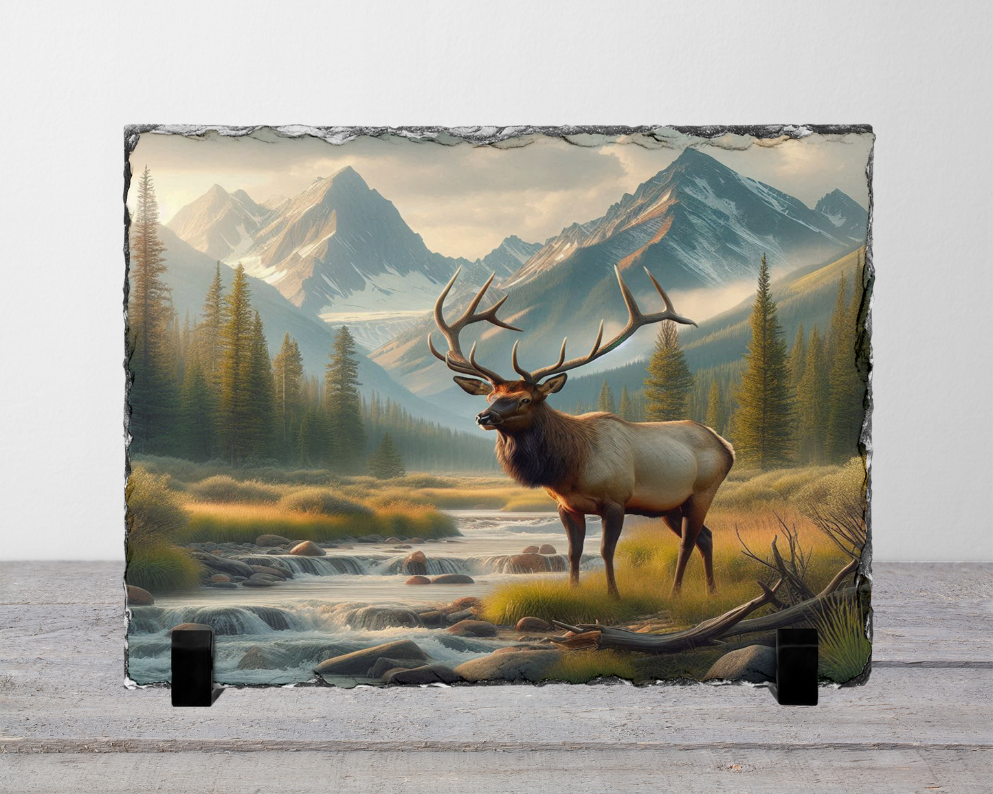 Nature Lover Gift, Elk River Scene Photo Slate