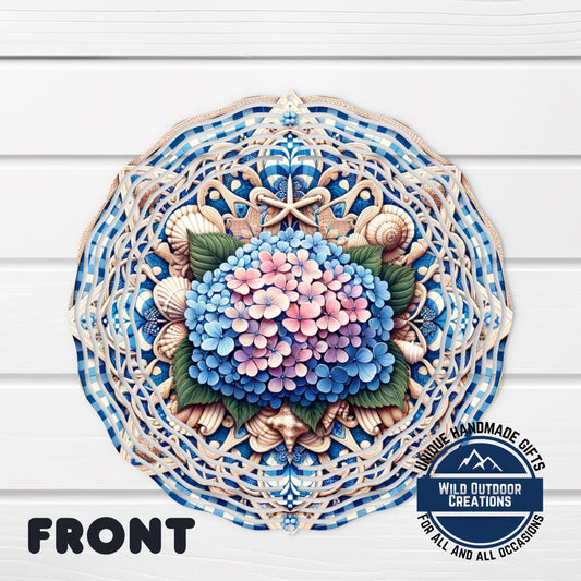Hydrangea Garden Spinner – Coastal Garden Decor with 360 Degree Swivel