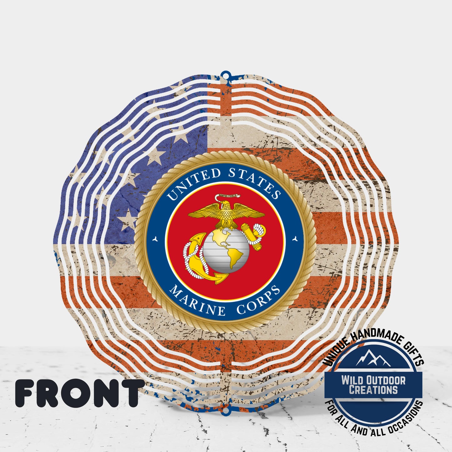 Marine Corps Wind Spinner – USMC Garden Decor | Patriotic Aluminum Outdoor Art