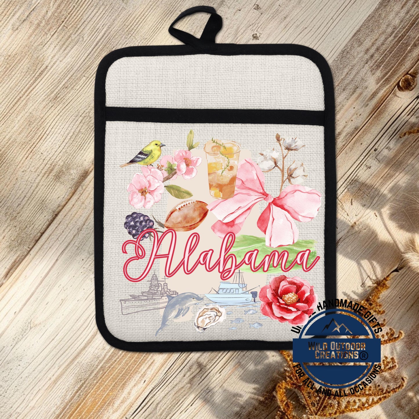 Alabama Pot Holder – State Pride Kitchen Gift | Southern Home Decor, Non Slip Grip - alternate view