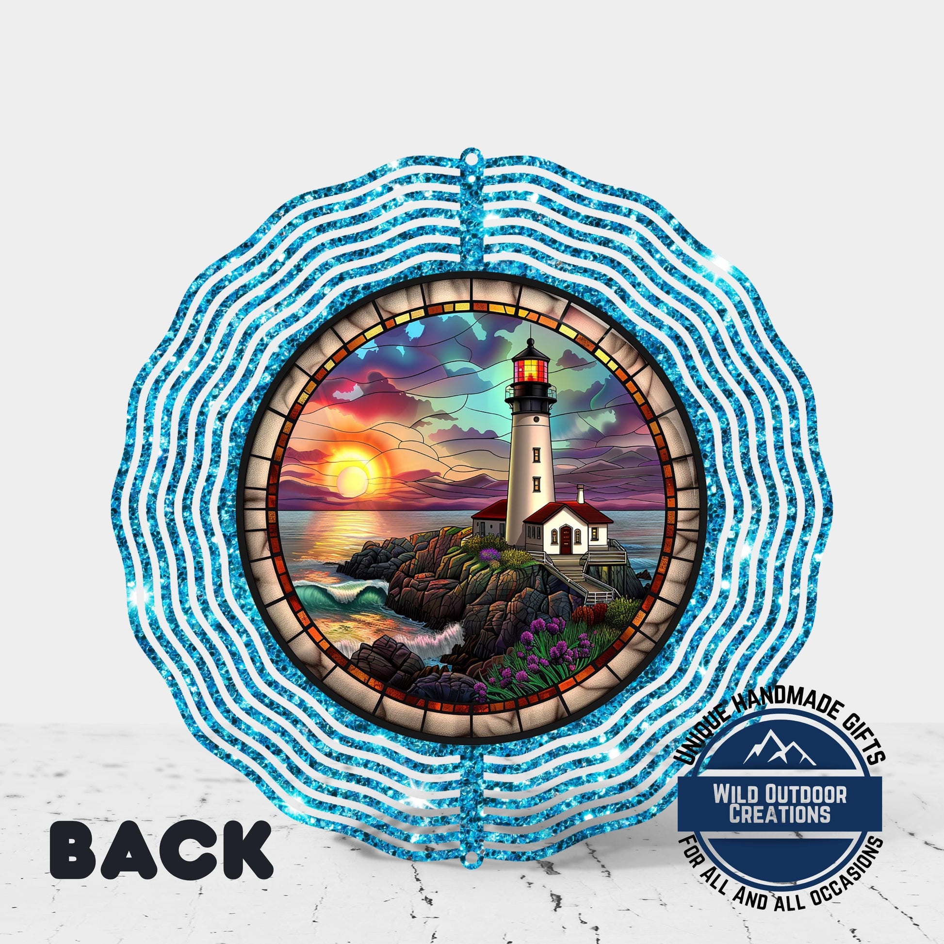 Lighthouse Wind Spinner - Double Sided Coastal Yard Art with 360 Swivel Hook - additional product photo 12