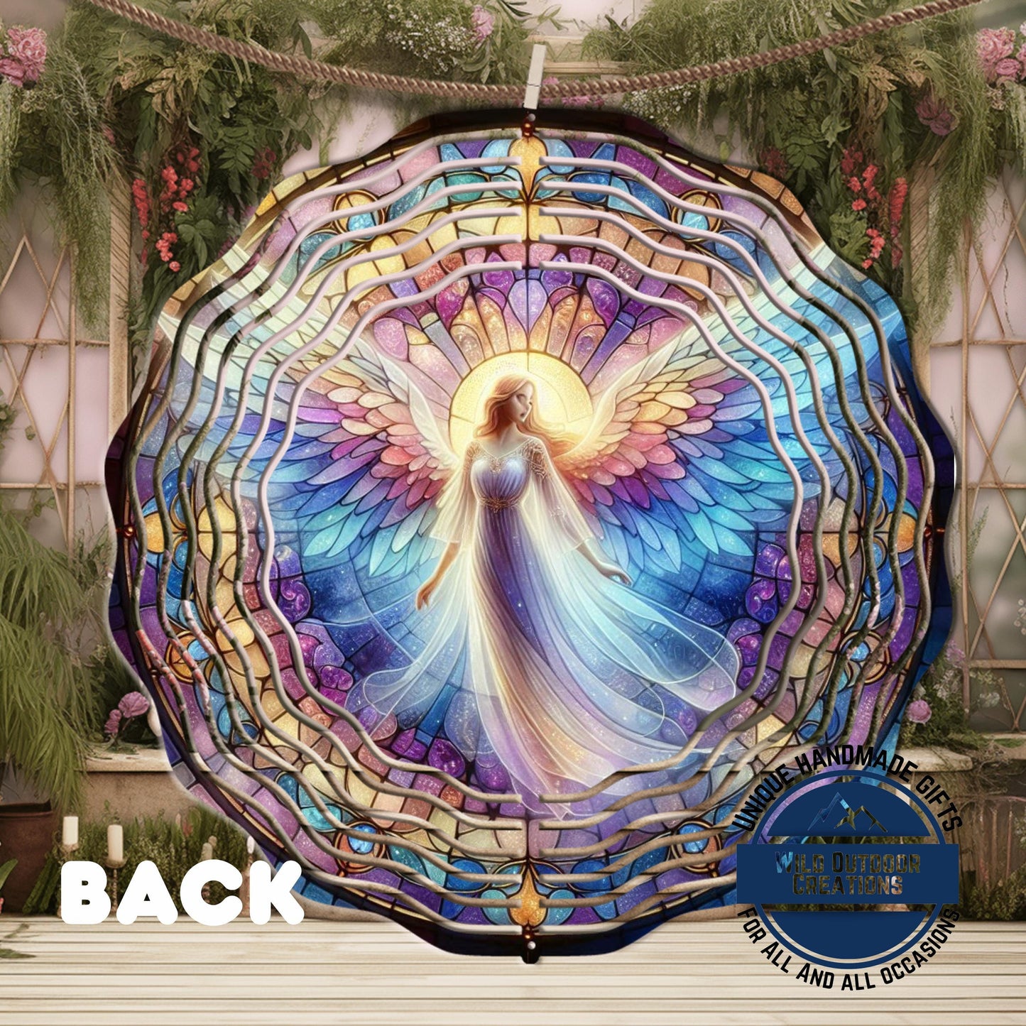 Angel Wind Spinner – Pastel Garden Decor | Unique Mother's Day Gift, Outdoor Art