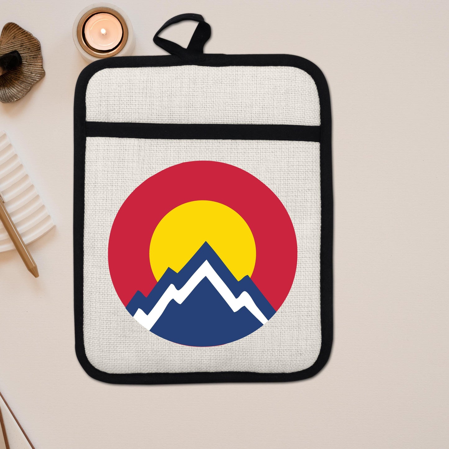 Colorado Pot Holder | Silicone Pocket Oven Mitt With Heat Resistant Trivet