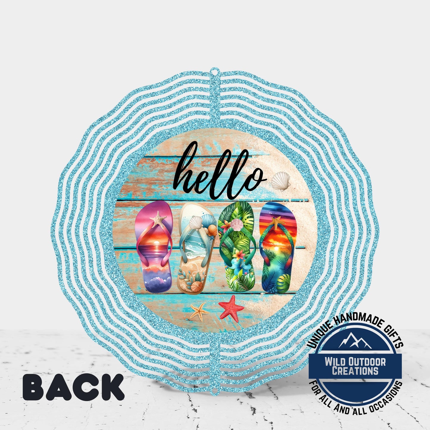 Flip Flop Wind Spinner - Colorful Summer Patio Decor | Coastal Yard Art