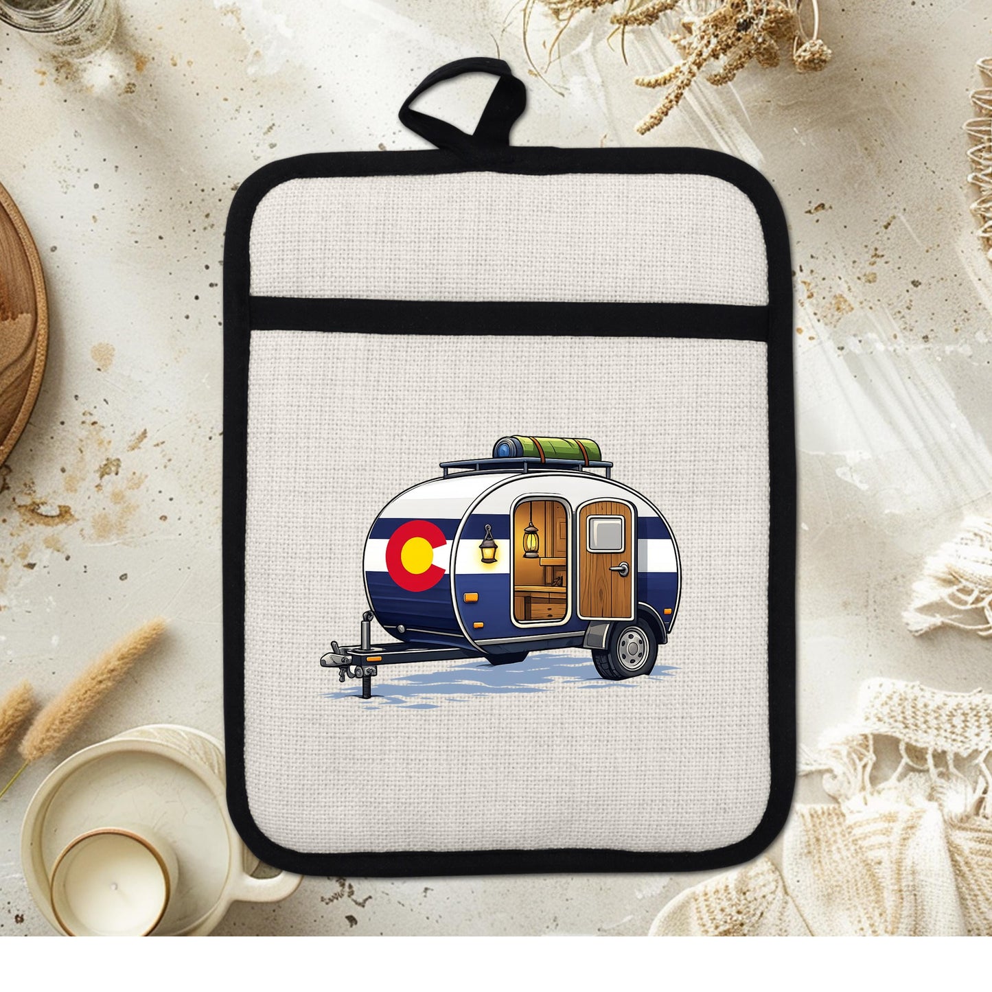 Pot Holder Oven Mitt - Heat Resistant Silicone Trivet | Colorado Camper Gift