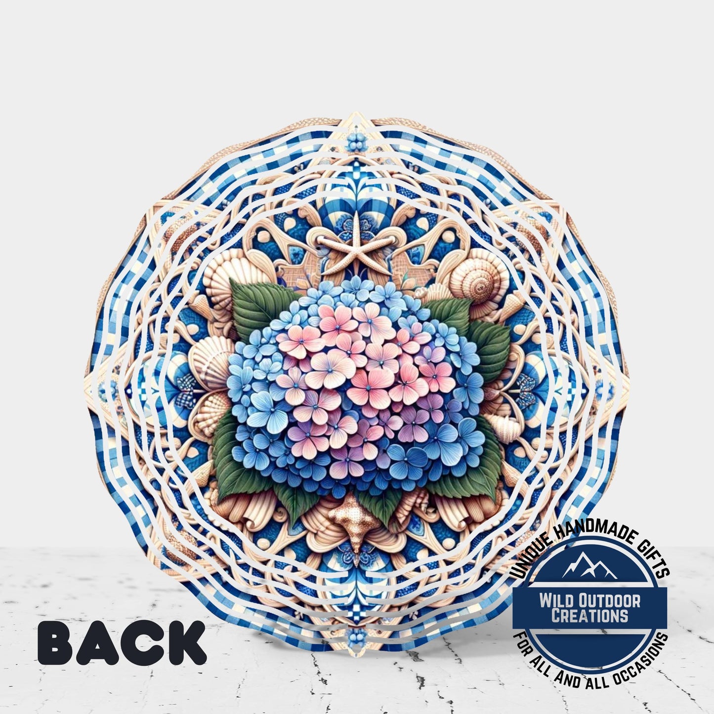 Hydrangea Garden Spinner – Coastal Garden Decor with 360 Degree Swivel