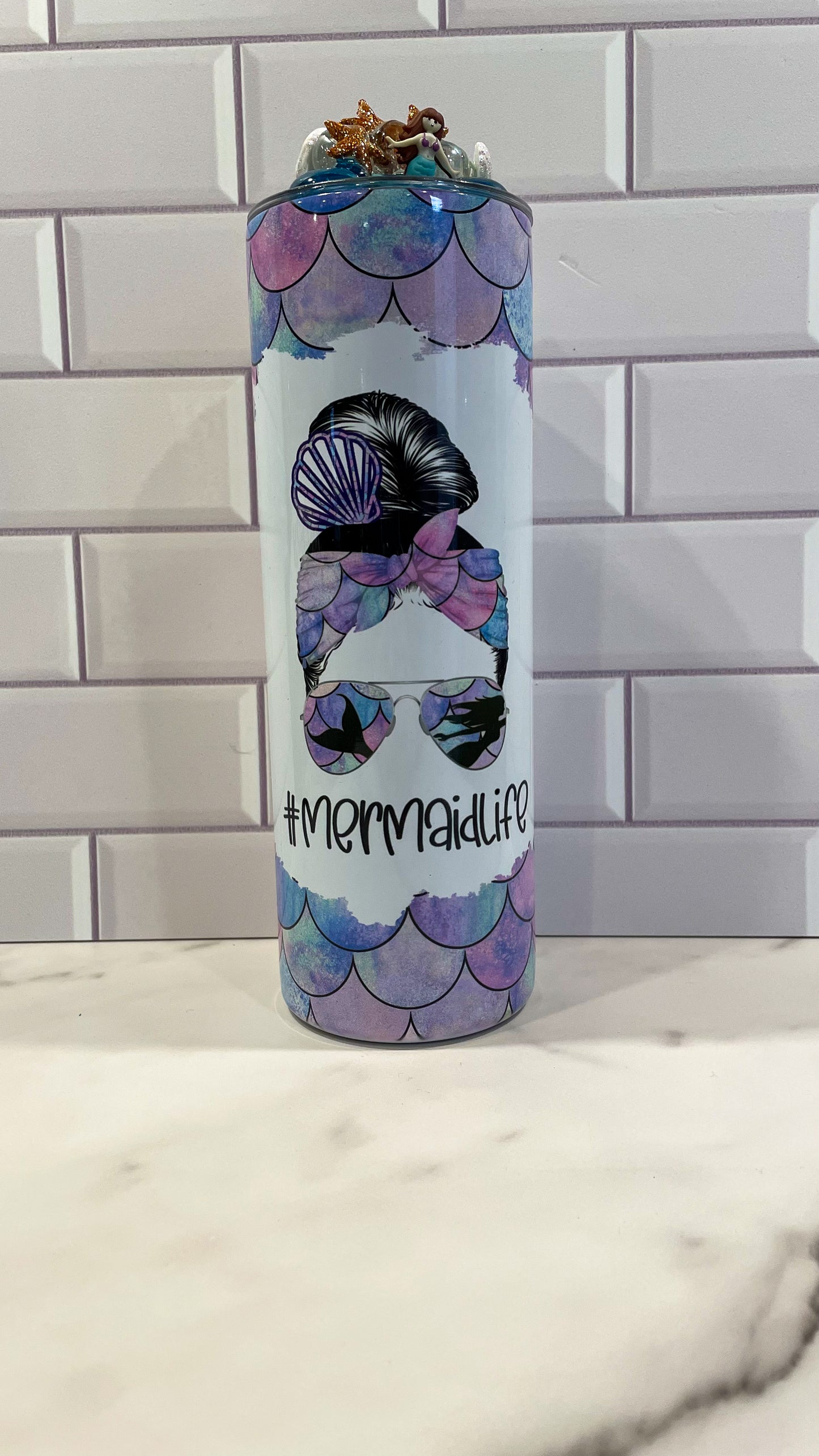 Mermaid Life with 3d Removable topper lid.