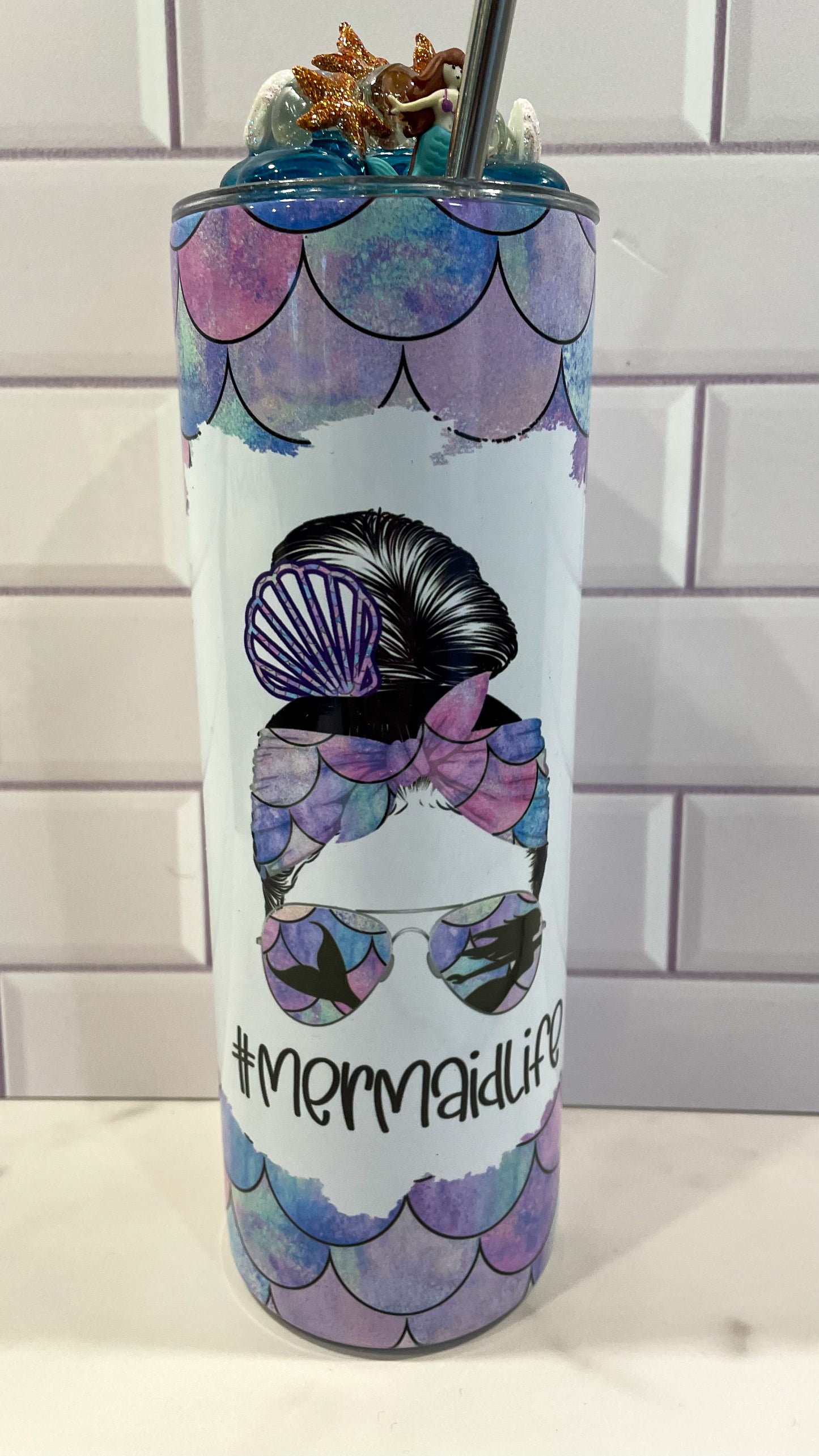Mermaid Life with 3d Removable topper lid.