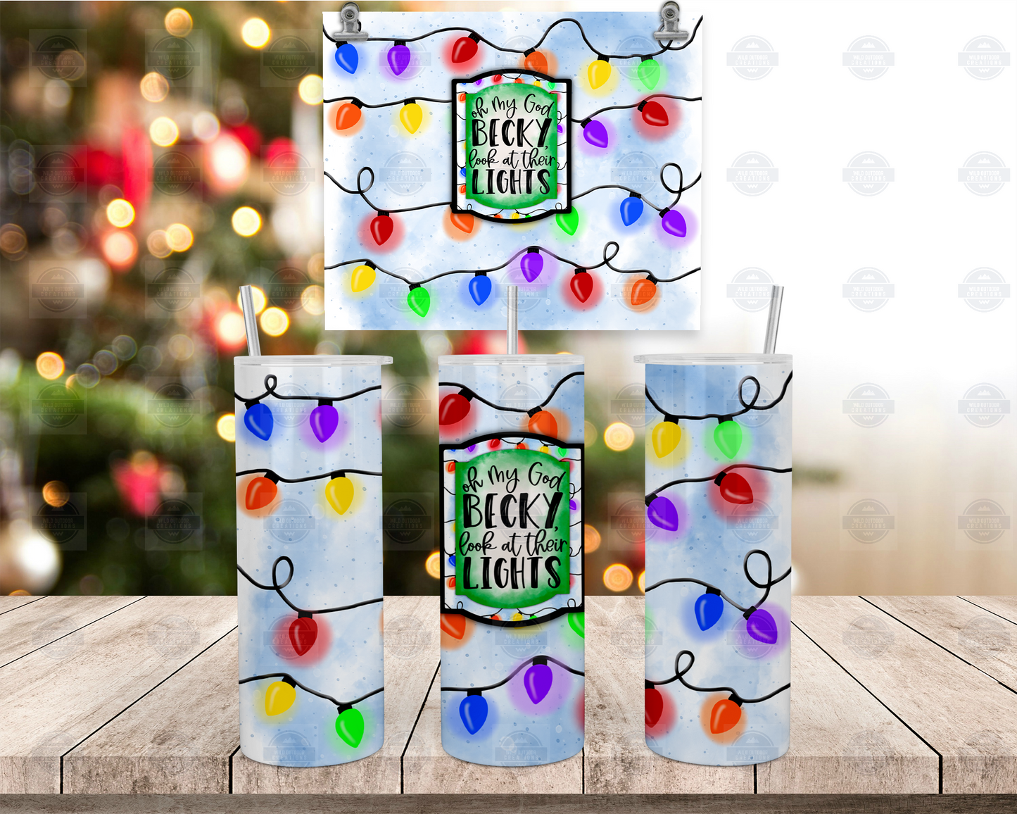 Oh My God Becky Look At Their Lights Tumbler with Straw and Lid, Christmas Light Tumbler