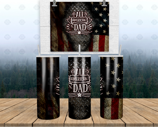 All American Dad 20oz Tumbler, Travel Mug for Dad