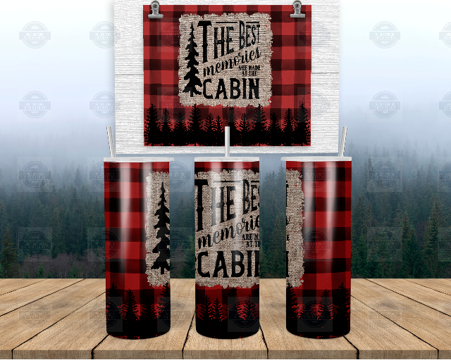Cabin Tumbler, Memories at the Cabin, To Go Cup with Straw, Outdoorsy Gift for Women