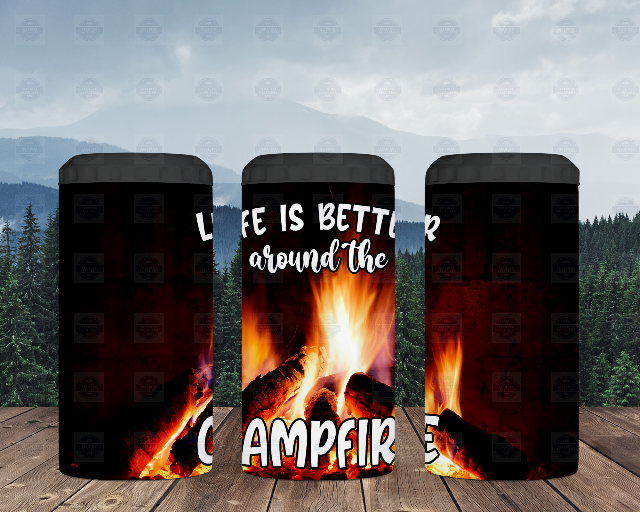 Life Is Better Around The Campfire 4-in-1 Can Cooler