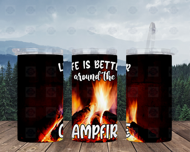 Life Is Better Around The Campfire 4-in-1 Can Cooler