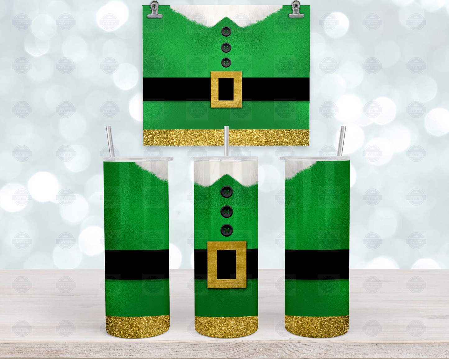 Elf Suit 20oz Skinny Tumbler with Straw and Lid, To Go Cups, Travel Coffee Mug