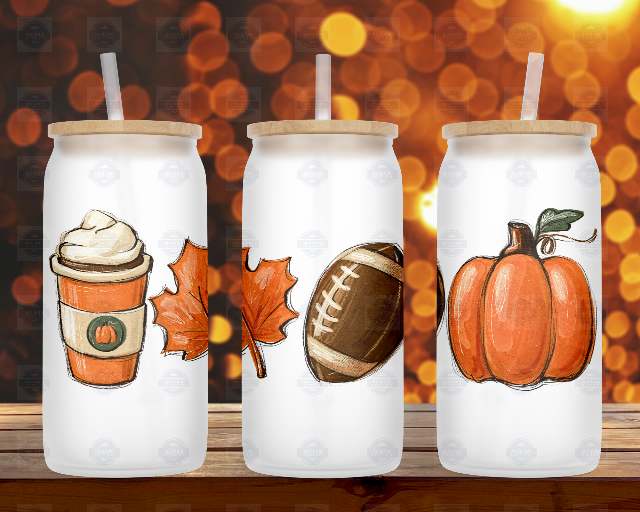 Fall Lover 16oz Iced Coffee Cup with Lid and Straw
