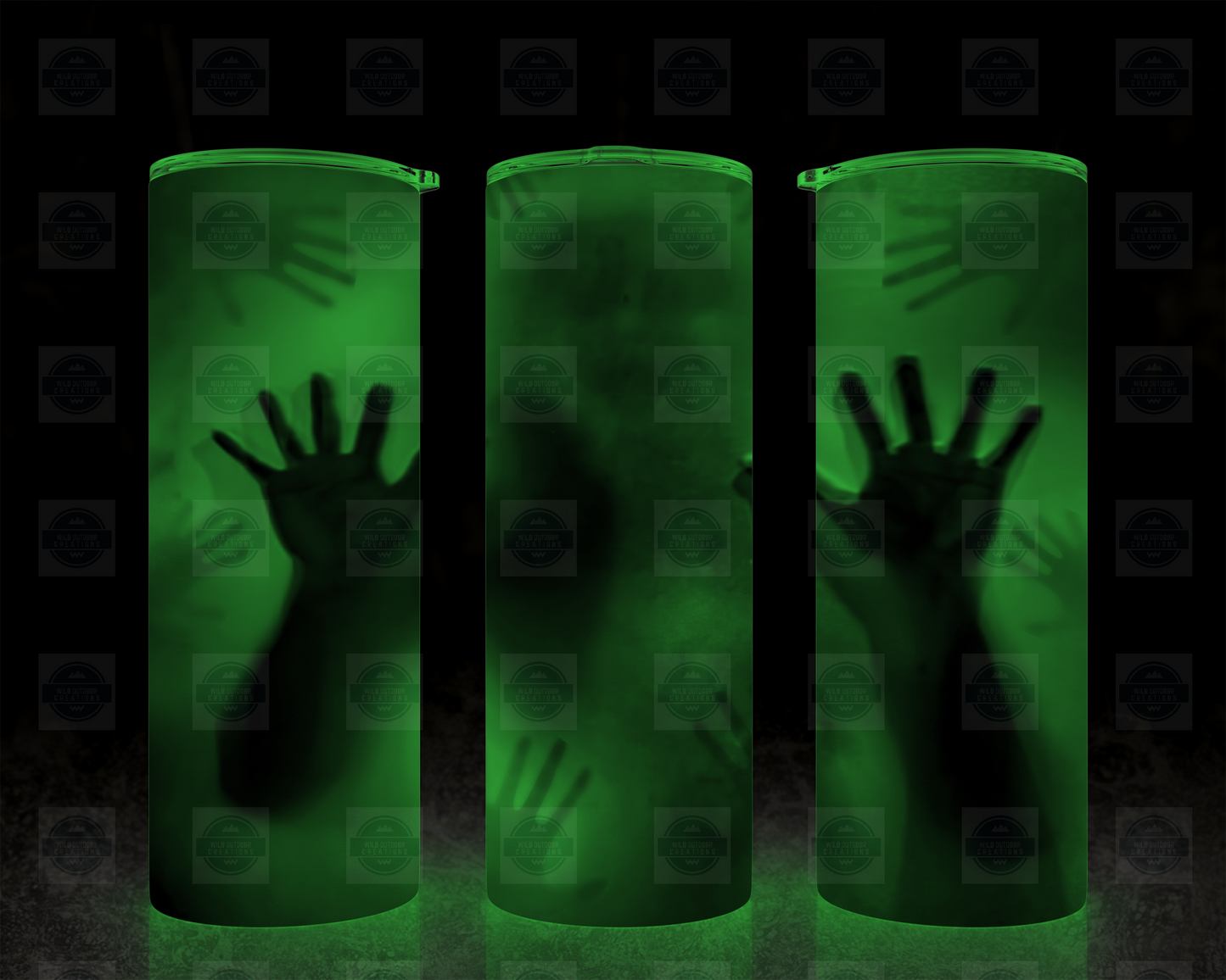 Scary Ghost Halloween Glow In The Dark Tumbler with Straw and Lid